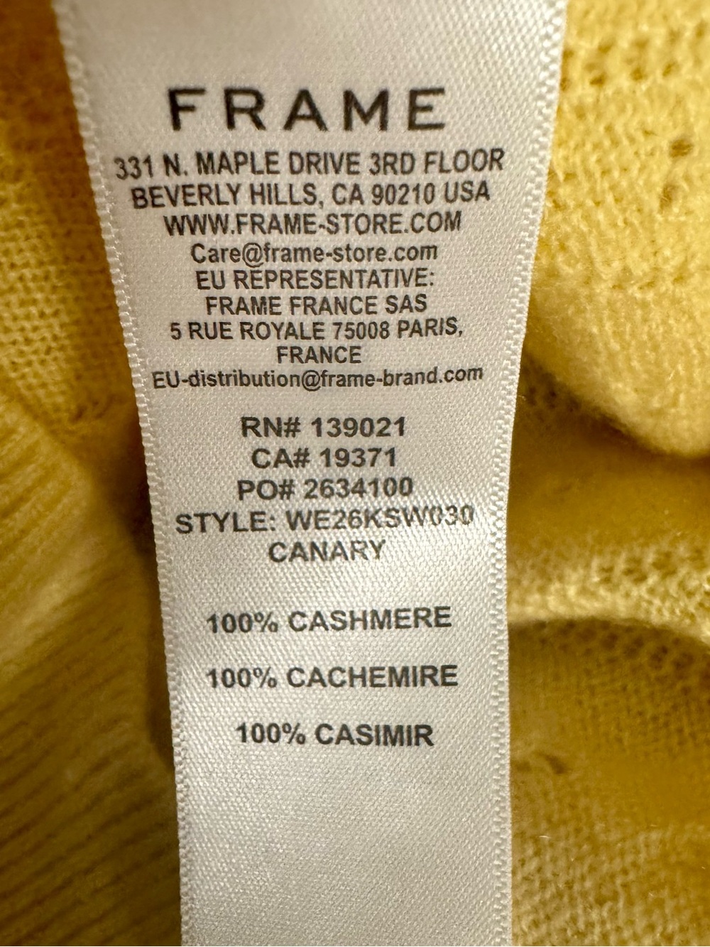 Frame Denim Soft Yellow Knit Sweater100% Silk - Picture 10 of 11